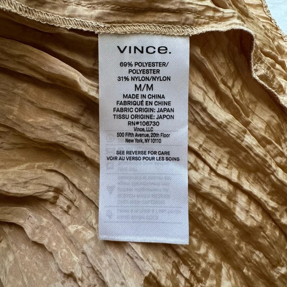 NWT Vince Sun Khaki Textured Short Sleeve Midi Dress Size Medium - Picture 12 of 13